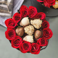 Roses and Berries Ring Box Red