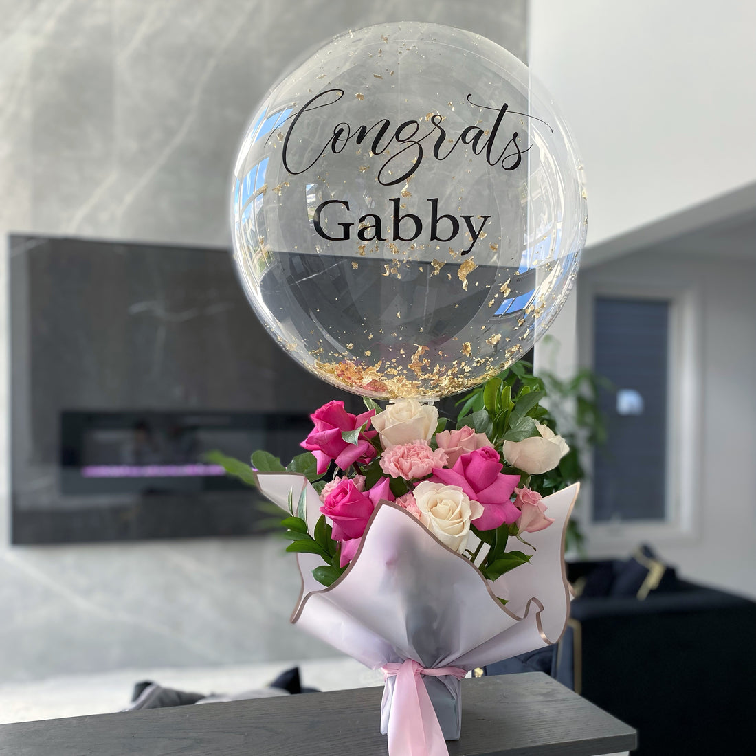 Mixed Blooms and Bubble Bouquet