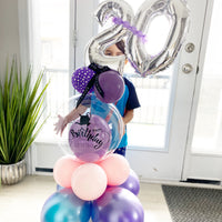Deluxe Number Bubble Balloon arrangements