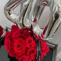 Foil Numbers and Roses Arrangement
