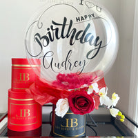Personalized Balloon and Faux Blooms