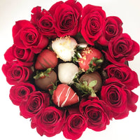 Roses and Berries Ring Box Red