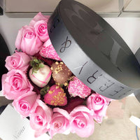 Roses and Berries Ring Box Pink