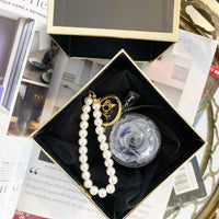 Pearls and Preserved Rose Key Chain