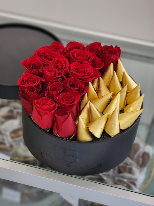 Fresh Roses and Chocolate Cones
