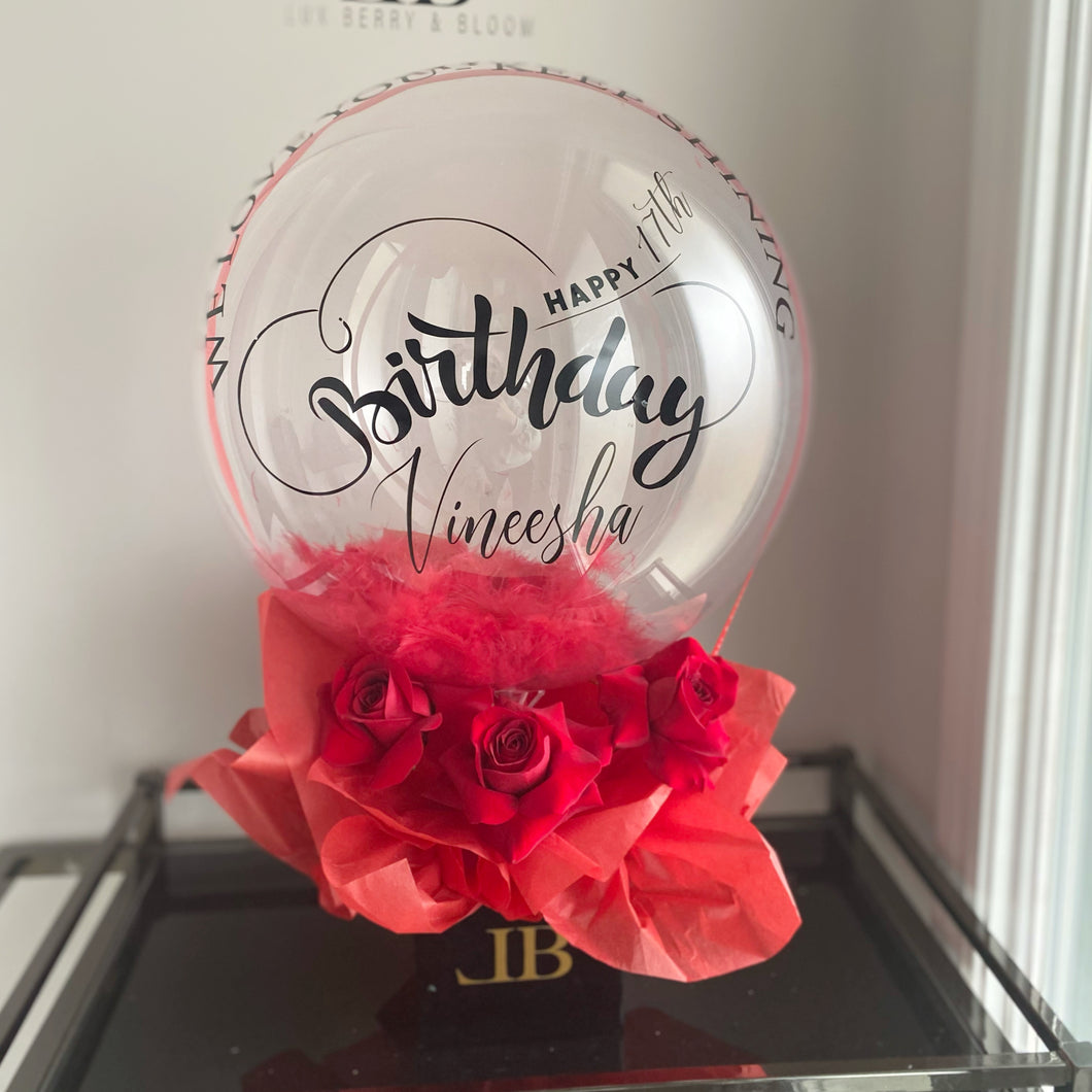 Basic Balloon and Roses in Box