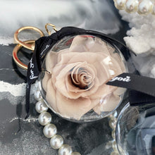 Load image into Gallery viewer, Pearls and Preserved Rose Key Chain
