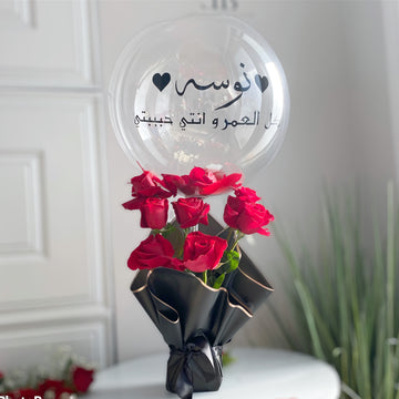 Classic Bubble Balloon and Roses