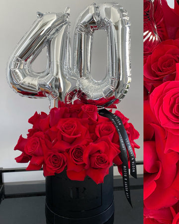 Foil Numbers and Roses Arrangement