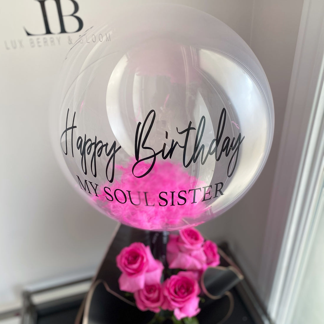 Basic Balloon and Roses in Pink