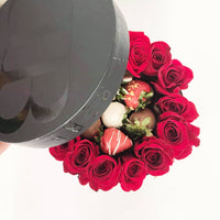 Roses and Berries Ring Box Red